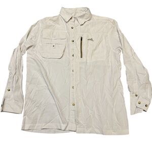 Natural Gear Men's White Long Sleeve‎ Button-Up Shirt Size M Casual